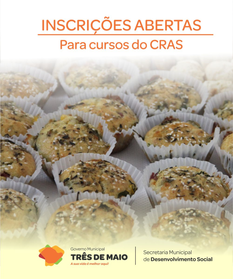Inscrições para cursos do CRAS iniciam na segunda-feira